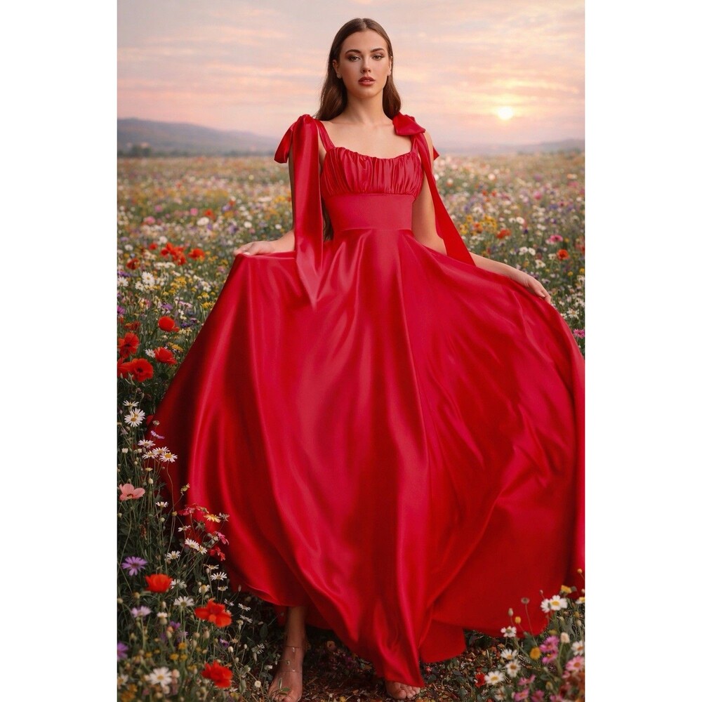 Cinderella‎ Divine 7490 Women’s Size 6 Cherry Red Silk